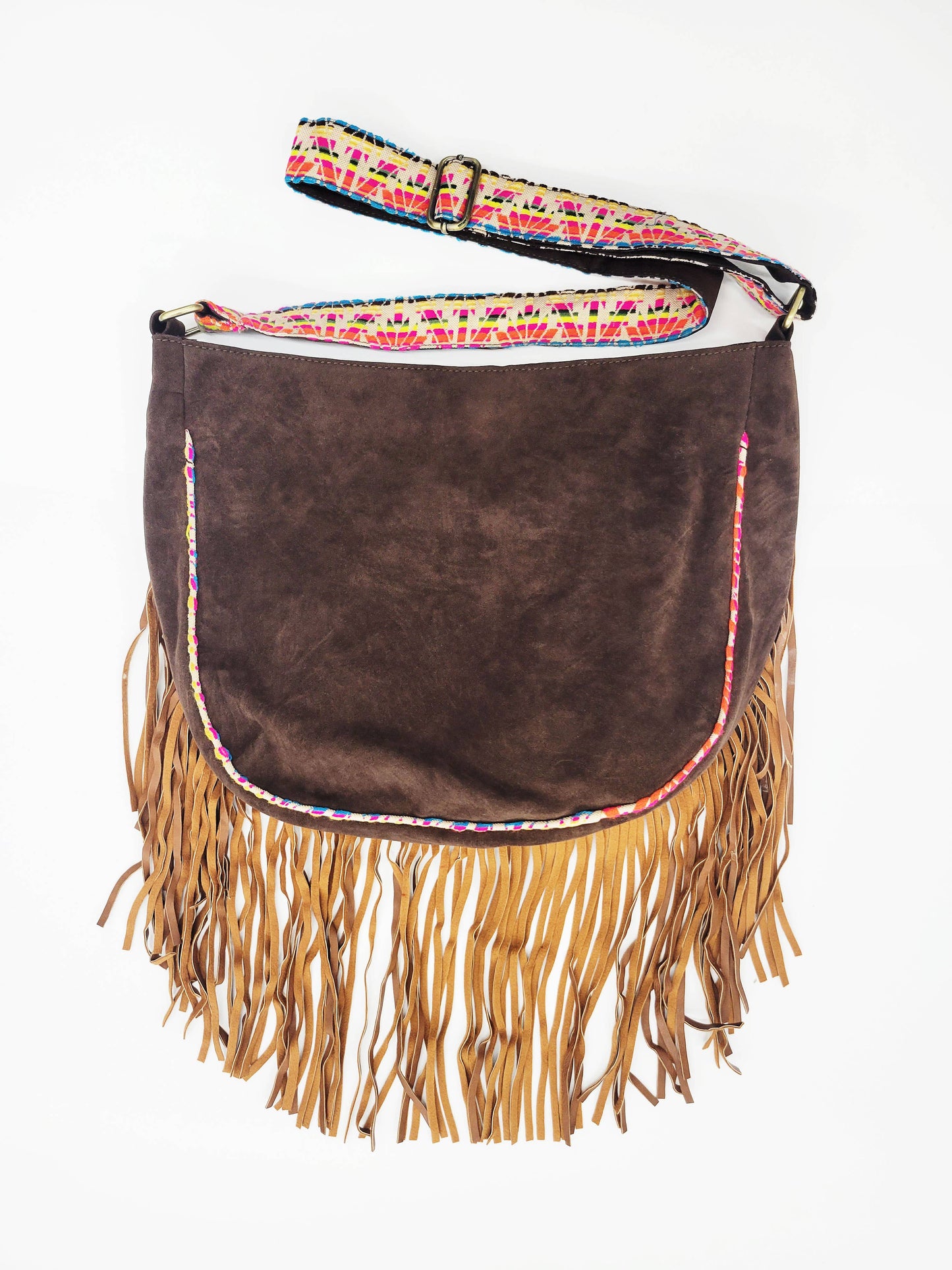 Vegan Suede Crossbody Bag