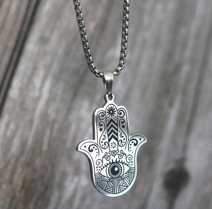 Hamsa Silver Necklace