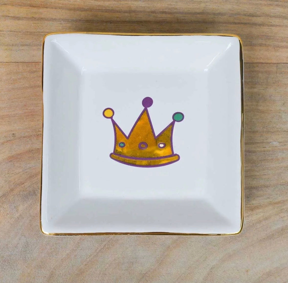 Mardi Gras Crown Square Ring Plate