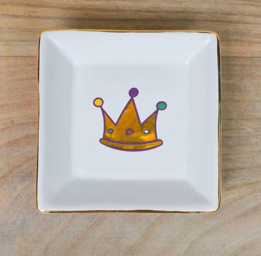 Mardi Gras Crown Square Ring Plate