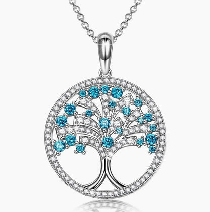 18K White Gold Tree of Life Necklace