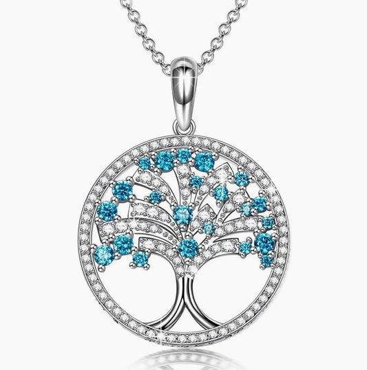 18K White Gold Tree of Life Necklace