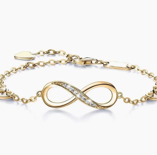 Infinity Pendant Chain Bracelet in 14K Gold