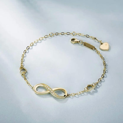Infinity Pendant Chain Bracelet in 14K Gold