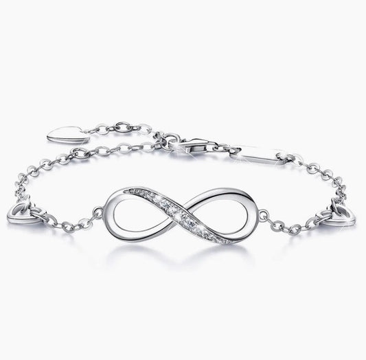 Infinity Pendant Chain Bracelet in 14K White Gold