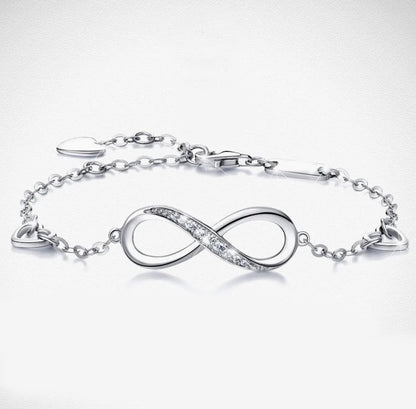 Infinity Pendant Chain Bracelet in 14K White Gold