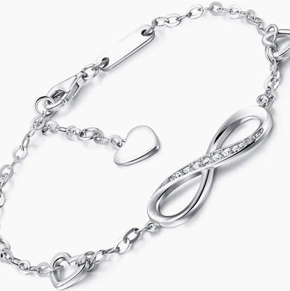 Infinity Pendant Chain Bracelet in 14K White Gold
