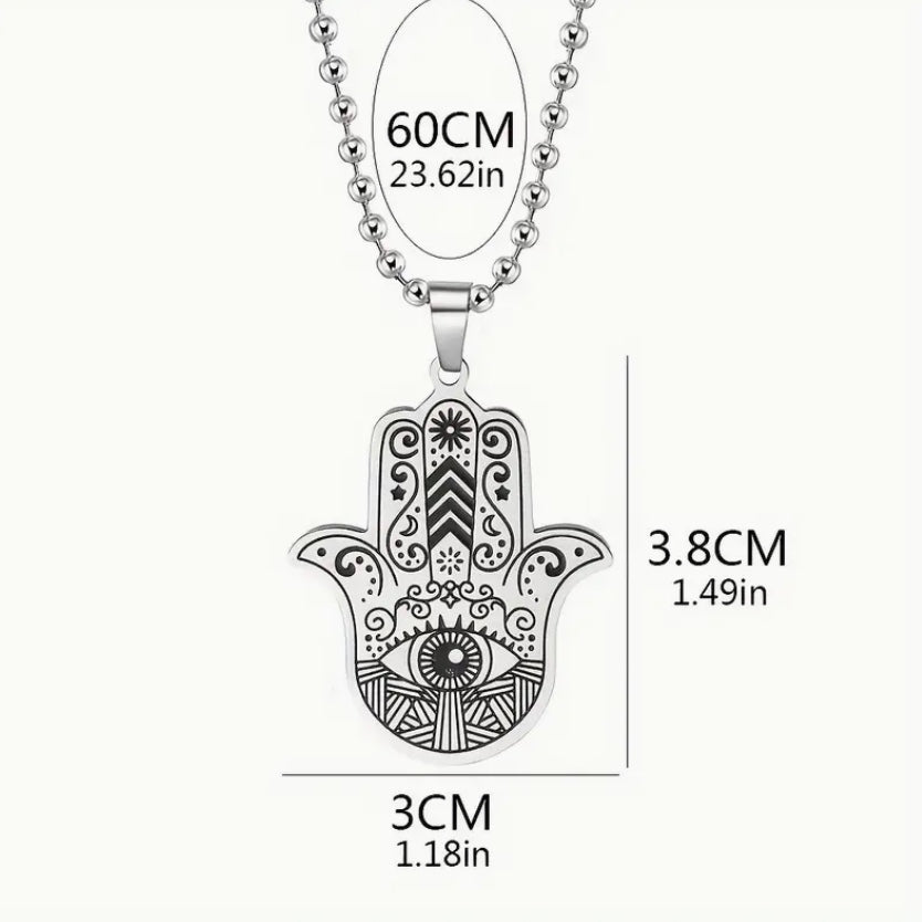 Hamsa Silver Necklace