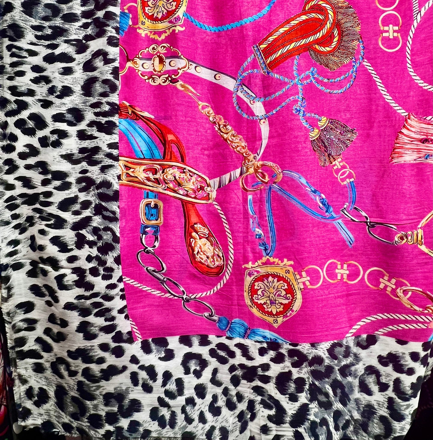 Scarf Animal Print Equestrian Modal Exotic PINK