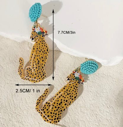 Earring Pink Leopard