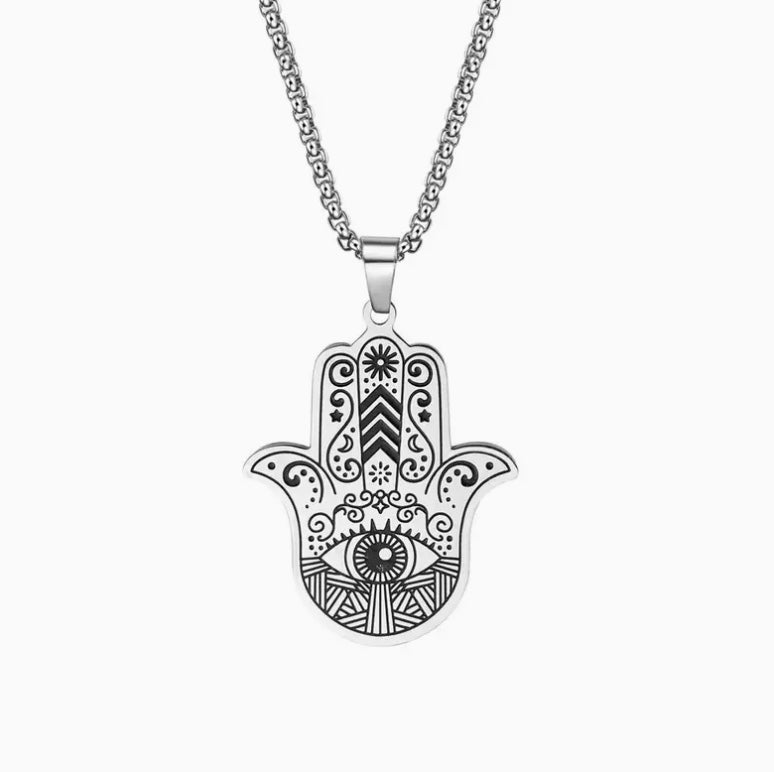 Hamsa Silver Necklace