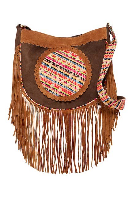 Vegan Suede Crossbody Bag