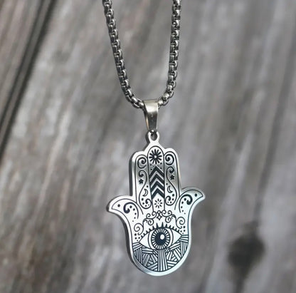 Hamsa Silver Necklace