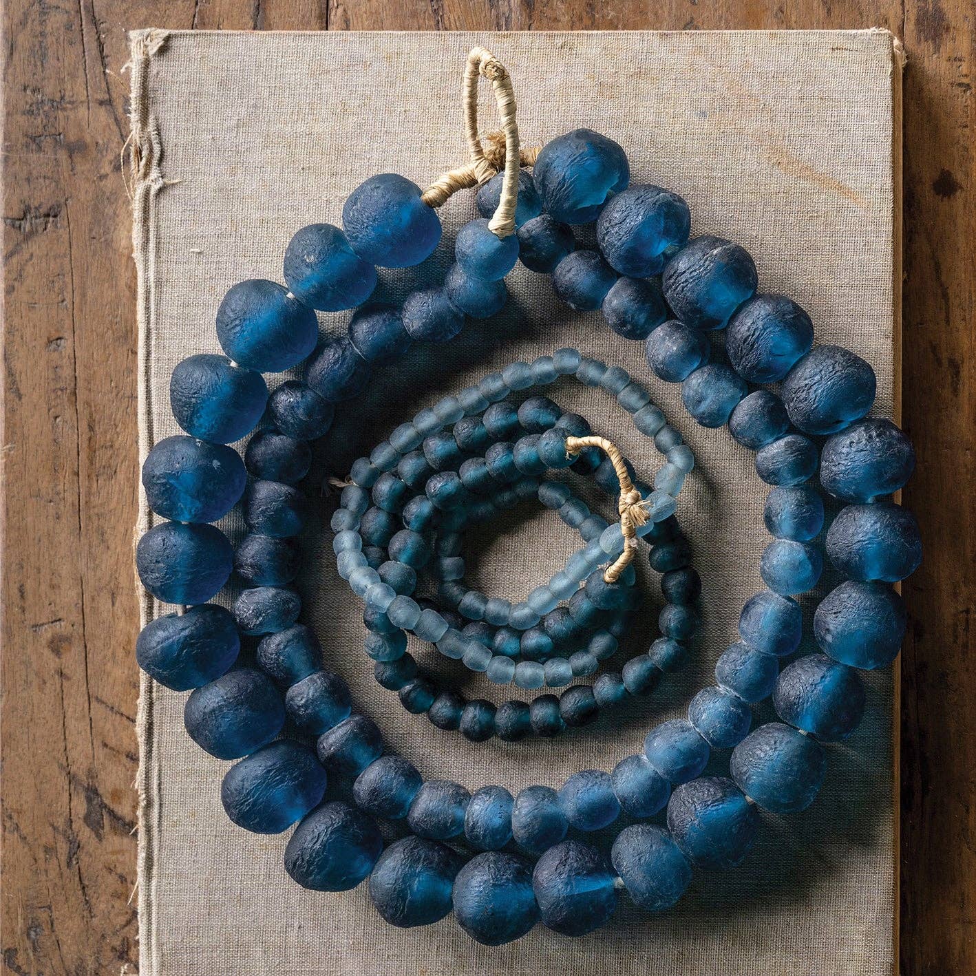 Recycled Glass Beads: Blue Sm