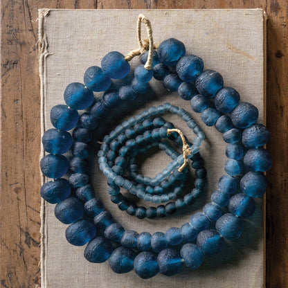Recycled Glass Beads: Blue Sm