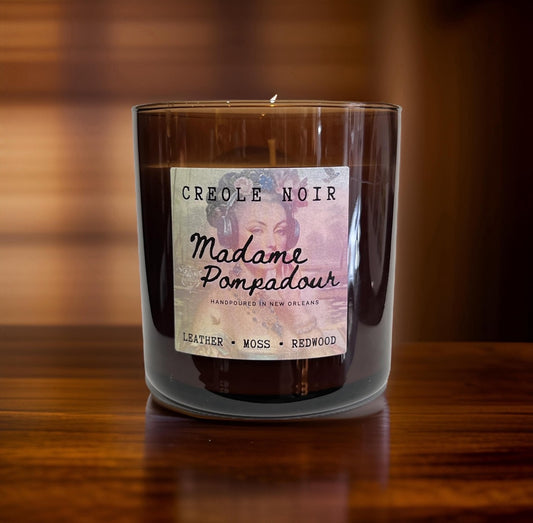 Creole Noir Soy Wax Candle in Amber Glass Jar 8 oz.