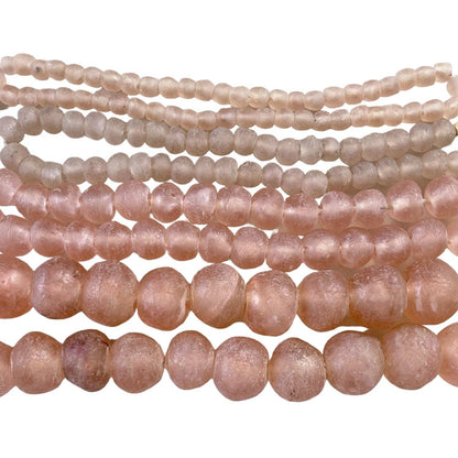 Recycled Glass Beads: Pink ExSm